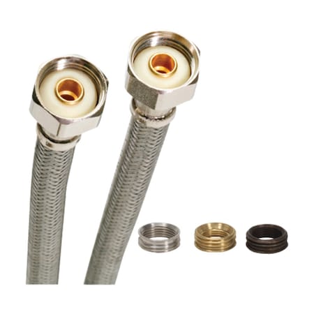 Fits-All Fluidmaster Universal 1/2 in. FIP X 1/2 in. D FIP 30 in. Stainless Steel Supply Line B4F30CU